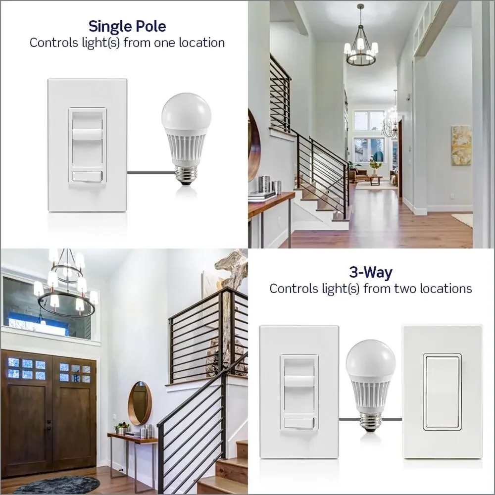 SureSlide Dimmer Switch for Dimmable LED/ Halogen/ Incandescent Bulbs 6674-P0T